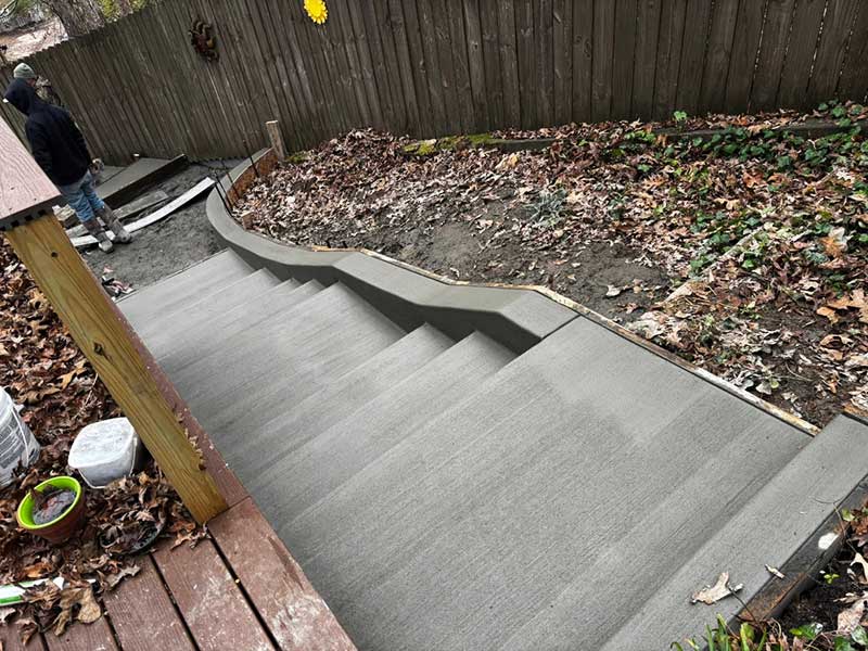 freshly paved stairs